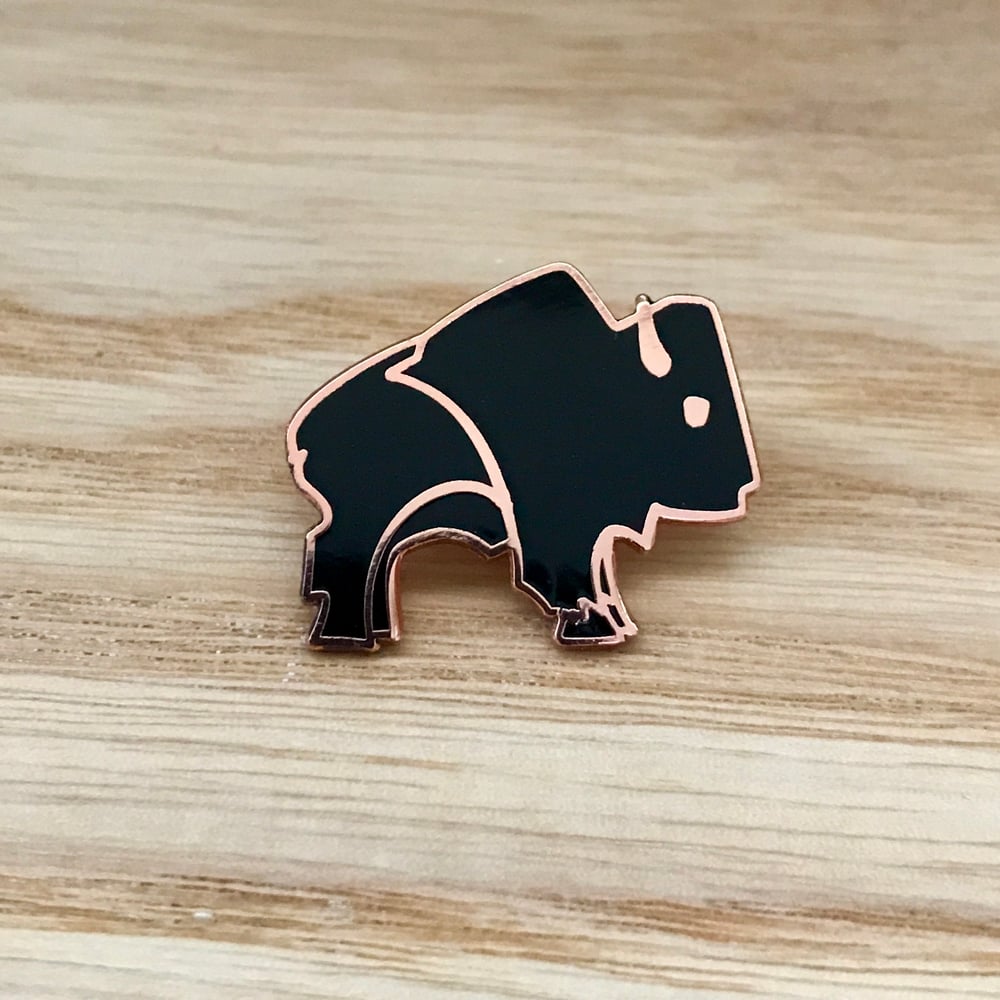 Bison Pin - Black and Copper