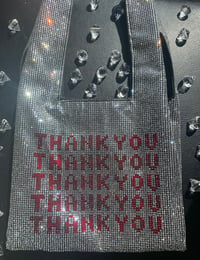 Image 1 of Rhinestone crystal designer THANK YOU purse