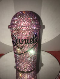 Image 4 of  Handmade Crystal glass cup 20oz ab pink. 4500 rhinestone use.