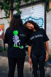 Image 3 of "Beetlejuice-Inspired Women's Crop Top - Lost Souls Edition"