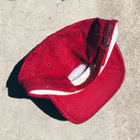 Image 2 of Original 90’s Sports Specialties Oklahoma Sooners Corduroy Zip-Back Hat.