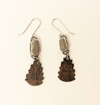 Image 4 of Hand-cut Lake Pebble Dangly Earrings