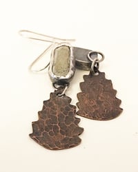 Image 5 of Hand-cut Lake Pebble Dangly Earrings