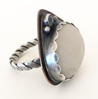 Image 5 of Mixed Metal Lake Pebble & Moonstone Statement Ring 