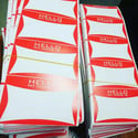 Red "Hello,My Name Is" Blank Eggshell Stickers---9000PCS Stock---Promotion
