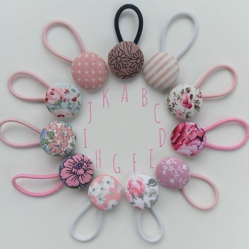 Image of Button Hair Ties - Pretty Pinks