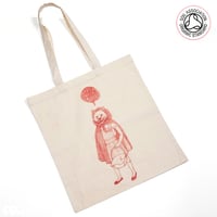 Image 1 of Red Riding Wolf Tote Shopping Bag (Organic)