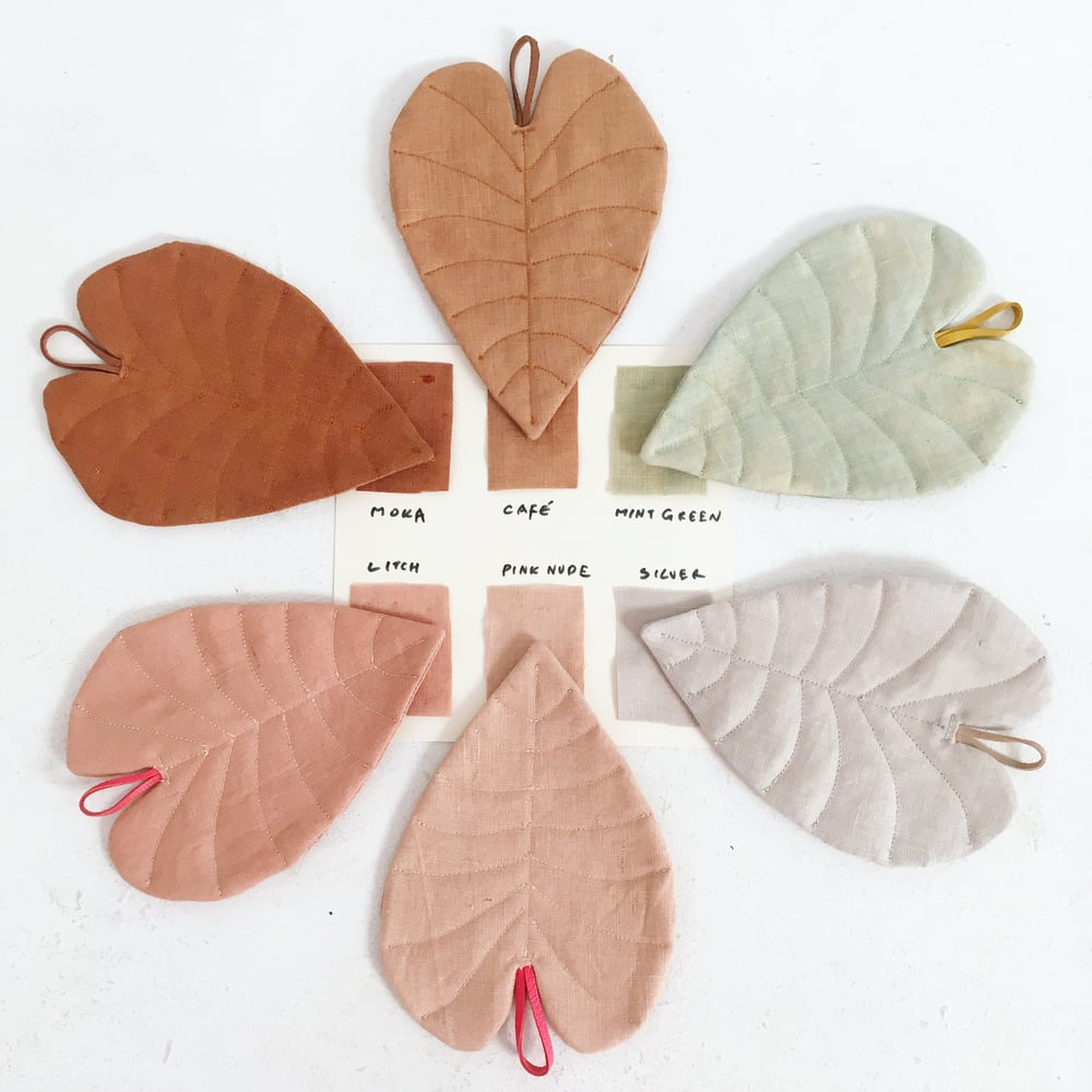 Image of cocon leaf coasters (a set of 2 leaves)
