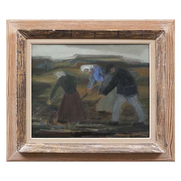 Image of 1952 Painting, 'Reapers,' Fabian Lundqvist