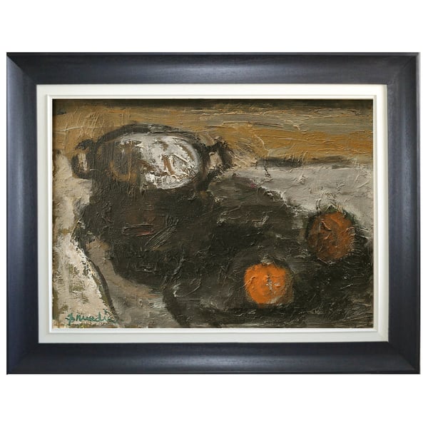 Image of Mid-century, Still life Painting, 'Oranges,' Hanna Brundin
