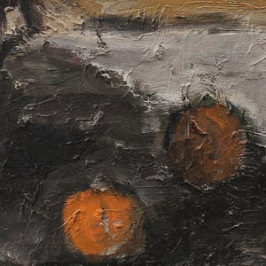 Image of Mid-century, Still life Painting, 'Oranges,' Hanna Brundin