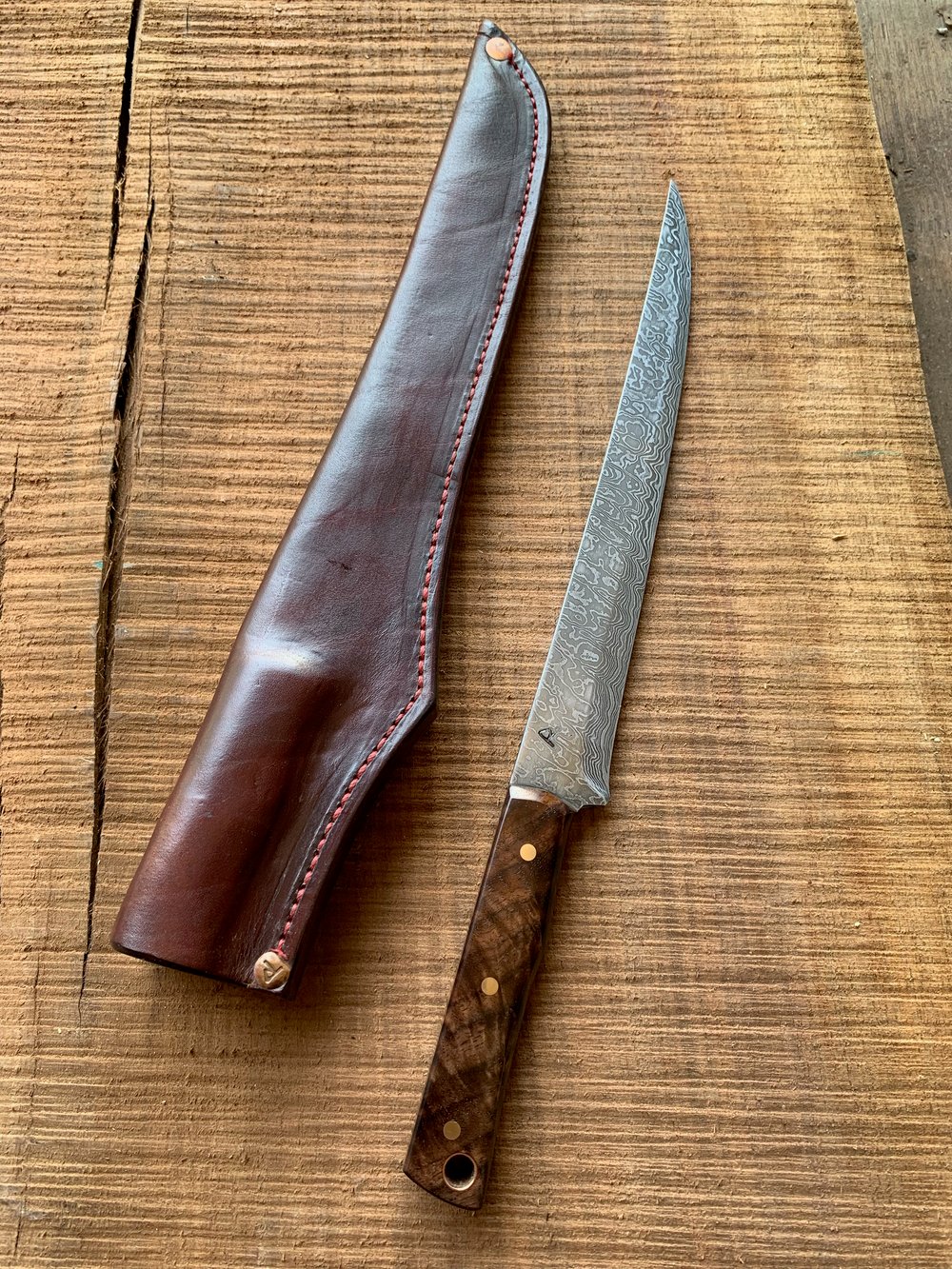 Image of Hand Forged 9" Damascus Steel Fillet Knife