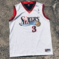 Image 1 of Original Early 2000’s Nike Allen Iverson Cut n Sew Home/Away Jersey.