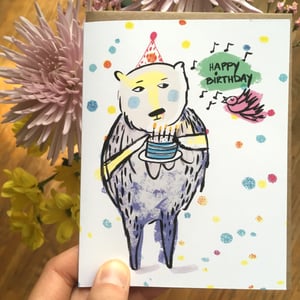 Image of "Happy Birthday" (Bear & Cake), Card