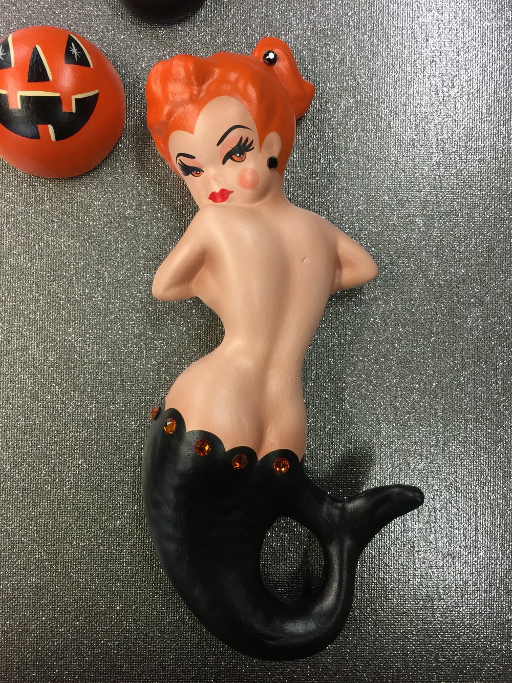 Halloween Vintage Style Wall Mermaid with Bubbles