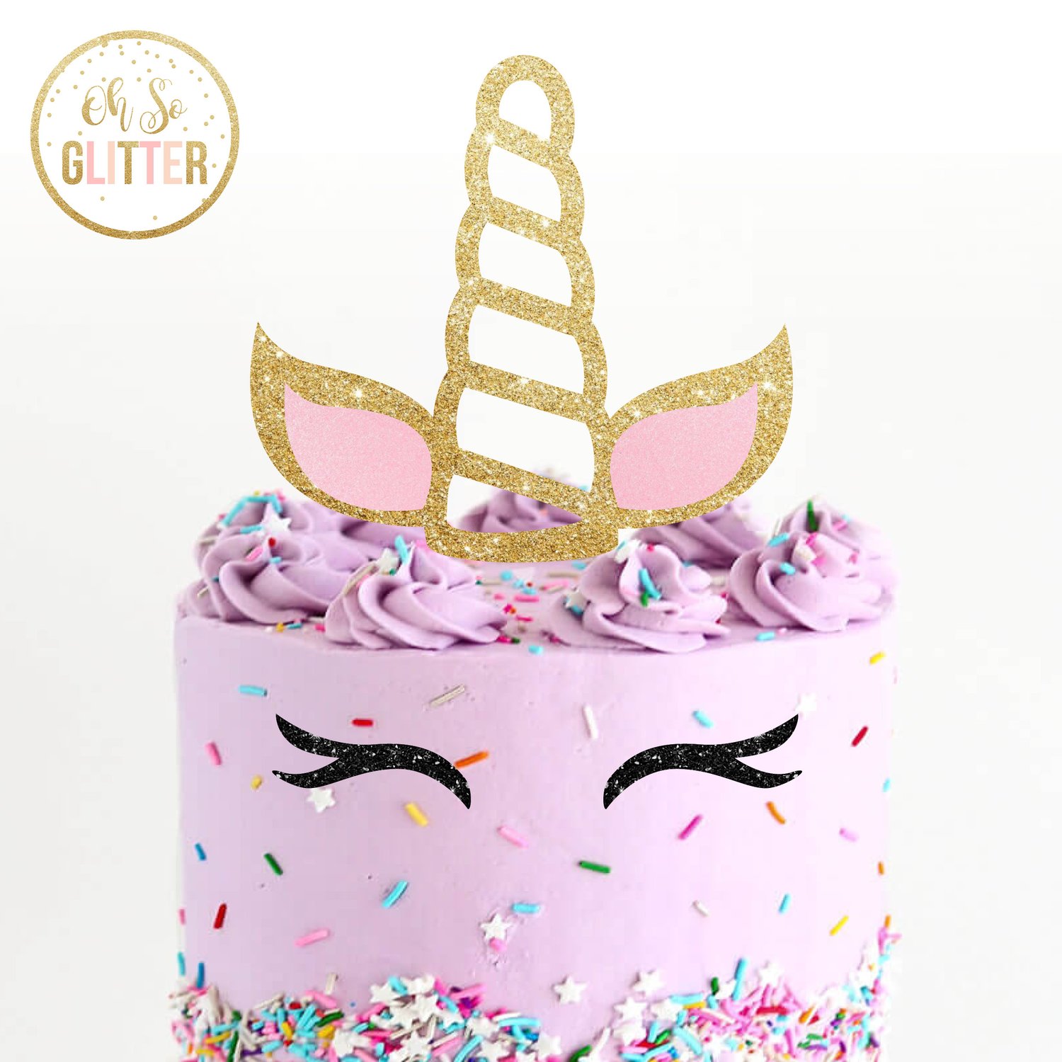 Image of Unicorn Horn Glitter Cake topper