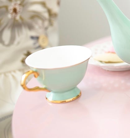 Image of Mint cup and saucer  Set of 4