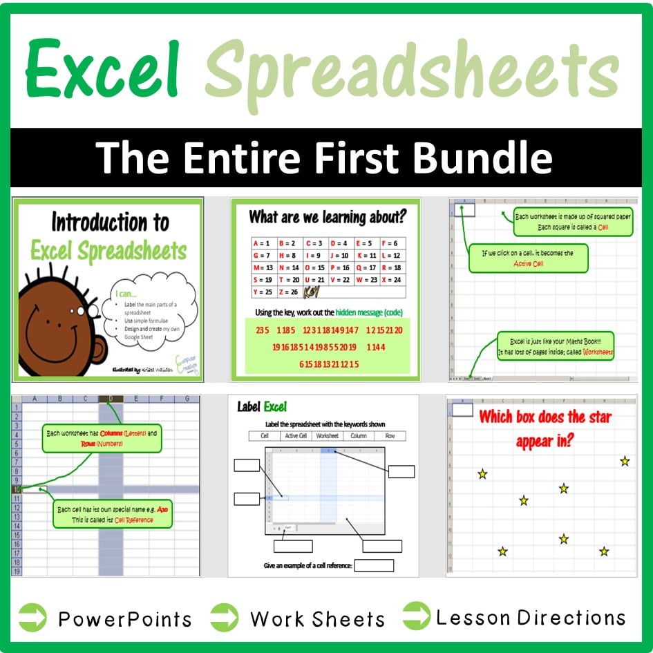 Introduction To Microsoft Excel Spreadsheets Lesson Plans Bundle Computer Creations Ltd