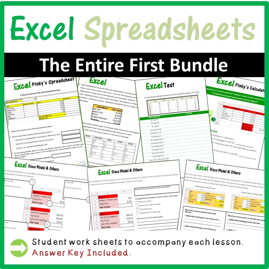 Image of Introduction to Microsoft Excel Spreadsheets - Lesson Plans Bundle
