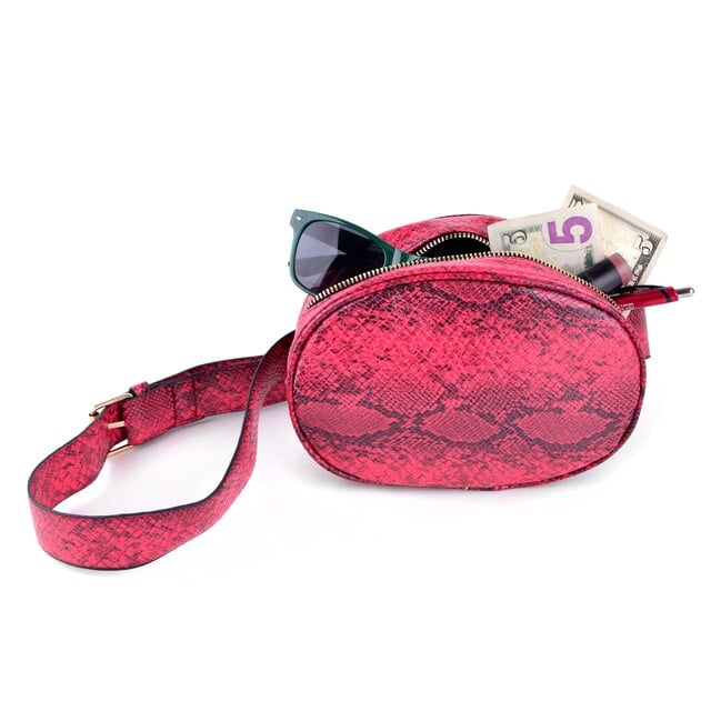 Pink snakeskin clearance fanny pack