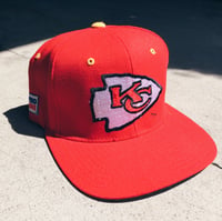 Image 1 of Original 90’s Starter Kansas City Chiefs Elastic-back Hat.