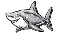 Image 5 of Happy Great White Shark T-shirt (A2) **FREE SHIPPING**