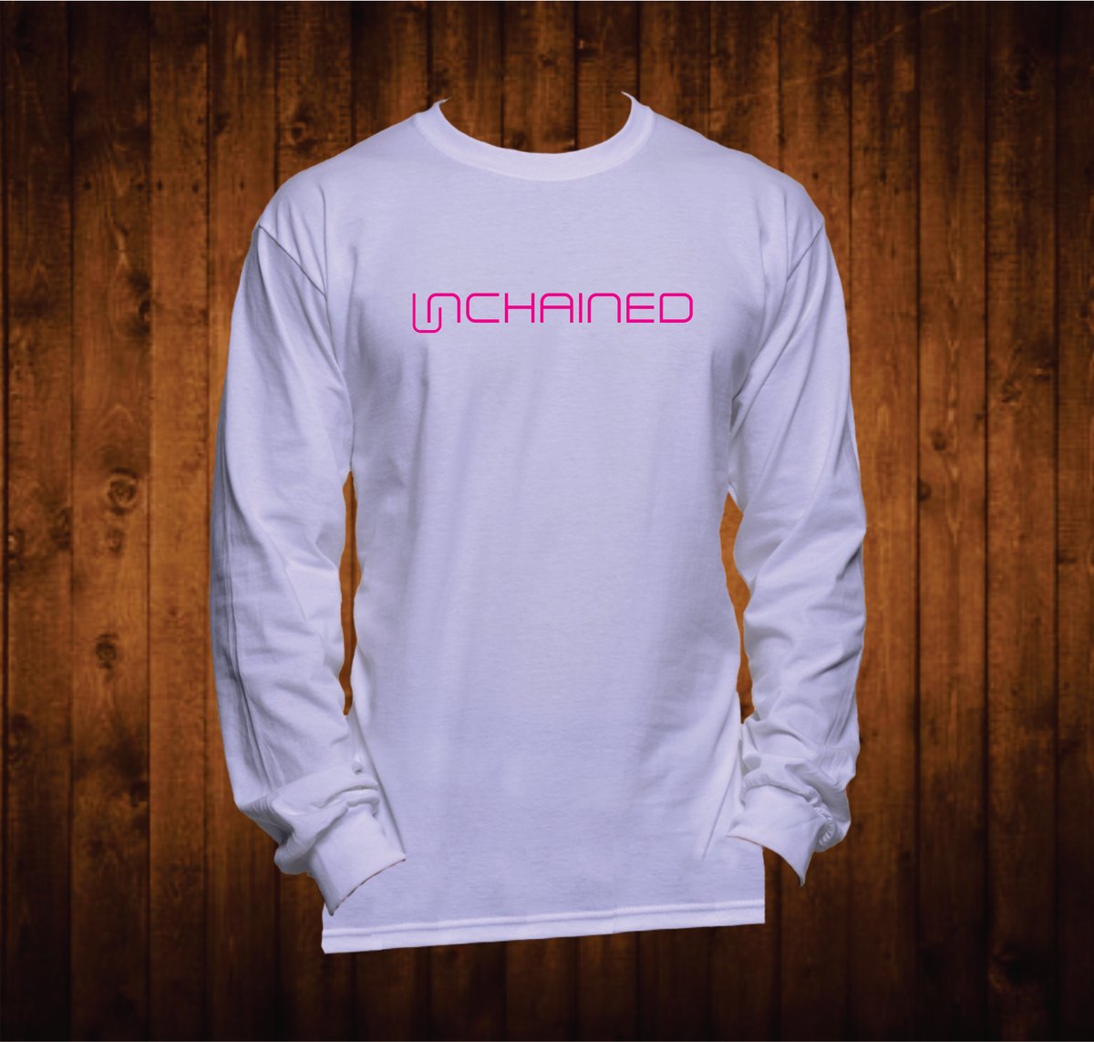 Image of Long Sleeved White Shirt Pink Unchained