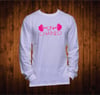 Long Sleeved White Unchained Hands Hot Pink