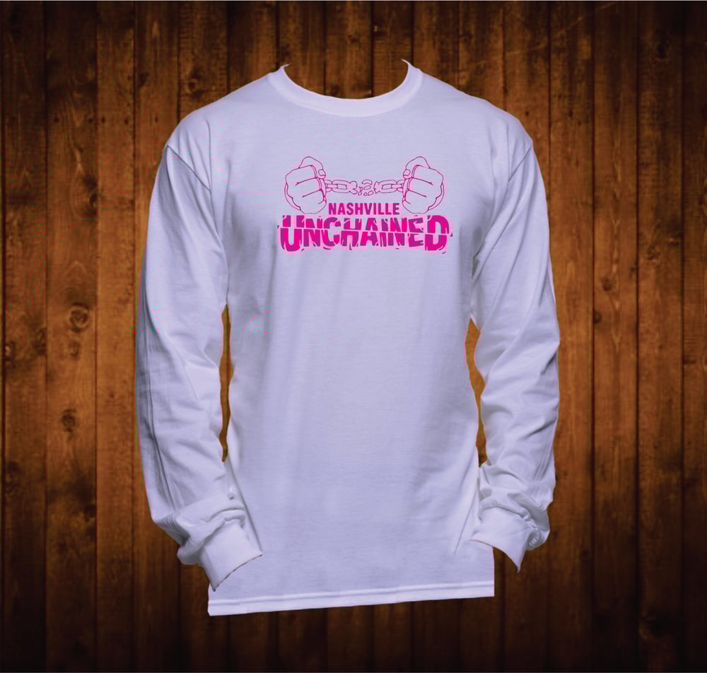 Image of Nashville Unchained Hands Hot Pink Long Sleeved
