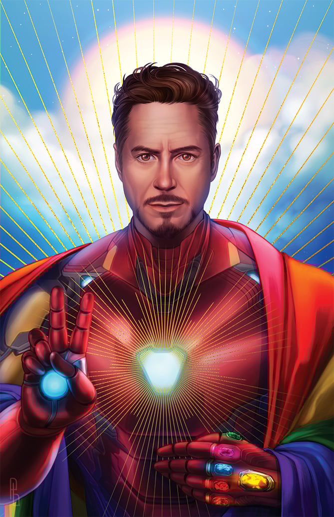 Holy Iron Man (Shiny Foil Print)