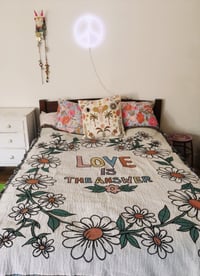 Image 2 of Daisy Chain Love is the Answer Woven Blanket 