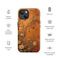 Image 19 of Baroque Goth Inspired Gold and Orange Textured Floral Look Tough Case for iPhone®