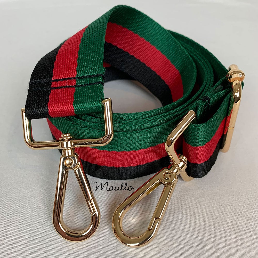 Green, Red & Black Handbag Strap - Adjustable Shoulder to Crossbody – Mautto