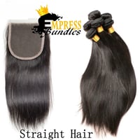 Image 1 of 3 bundles with closure - straight