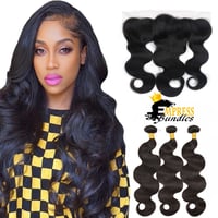 Image 1 of 3 bundles with transparent frontal- body wave 