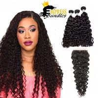 Image 1 of 3 bundles with closure- water wave 