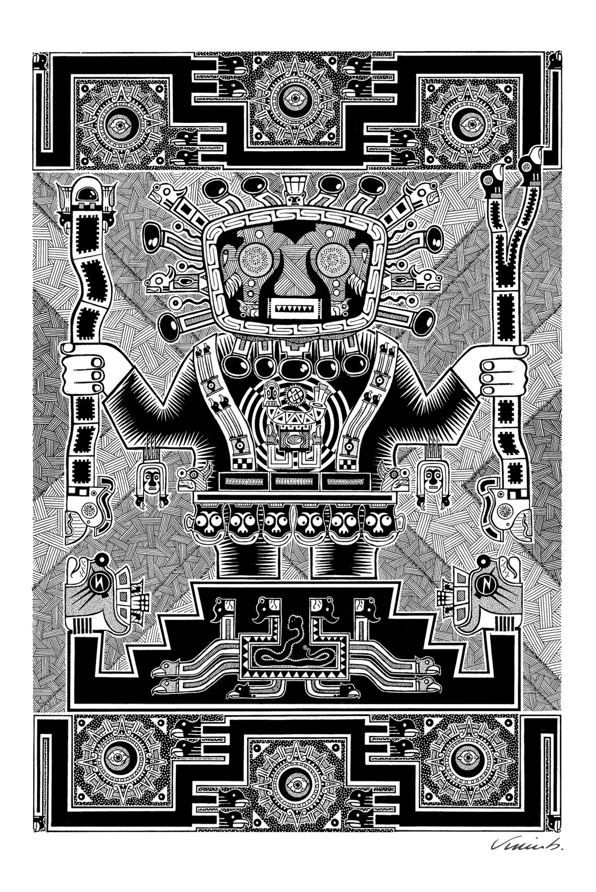 Image of AZTEC GOD poster print