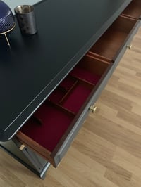 Image 5 of A stunning stag black & gold leaf stag mahogany sideboard 