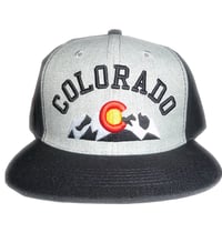 Image 1 of COLORADO STATE ROCKY MOUNTAINS BLACK SNAPBACK HAT 