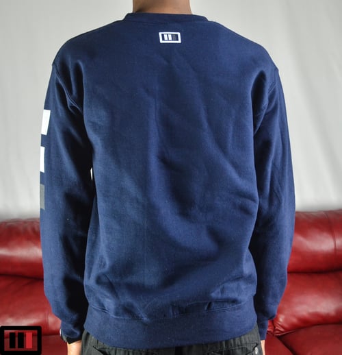 Image of Stay [Focused] Navy Blue Sweatshirt ( white/dark grey )