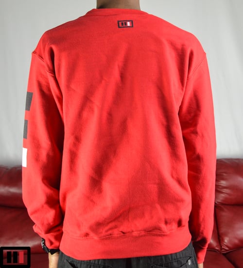 Image of Stay [Focused] Red Sweatshirt ( black/white )