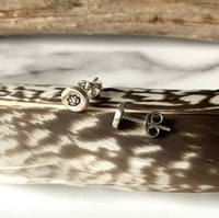 Image 2 of Handmade sterling silver Lotus flower stud earrings 925.