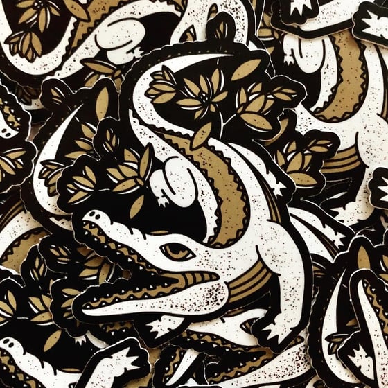 Image of Gator and Magnolias Sticker