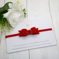 Image 2 of Small Red Bow with Flower