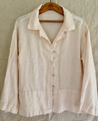 Image 2 of fancy blouse in soft peach linen