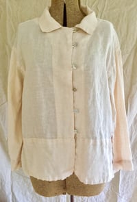 Image 1 of fancy blouse in soft peach linen