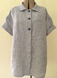 Image 1 of short-sleeved linen work shirt
