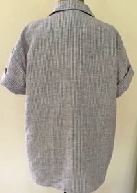 Image 2 of short-sleeved linen work shirt