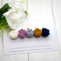 Image 1 of SET OF 5 Rose Hair Clips or Headbands