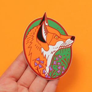 Image of Red Fox with bluebells, Die Cut Vinyl Sticker 